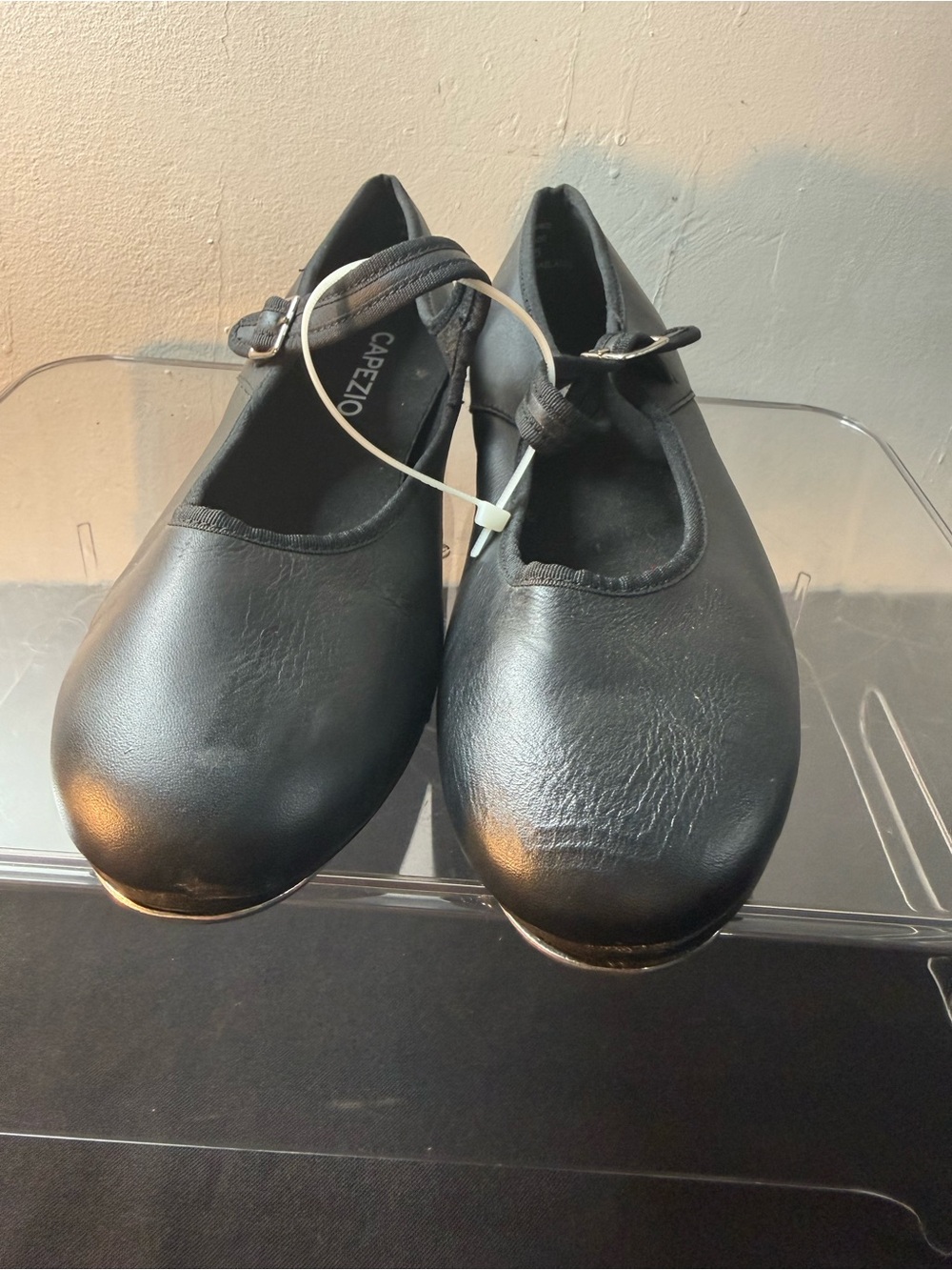 Capezio Black Mary Jane Tap Flats with Ankle Strap